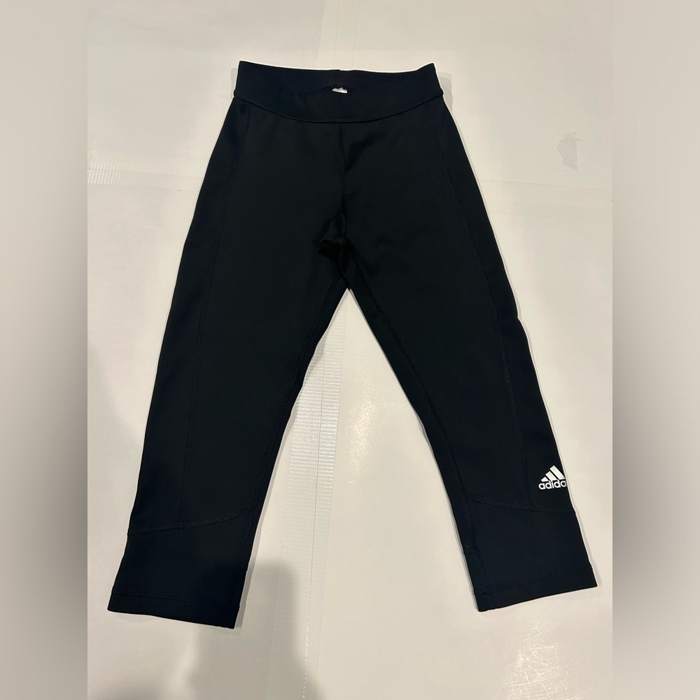 Adidas Crop Leggings Women’s XS Black Below Knee Climalite Techfit